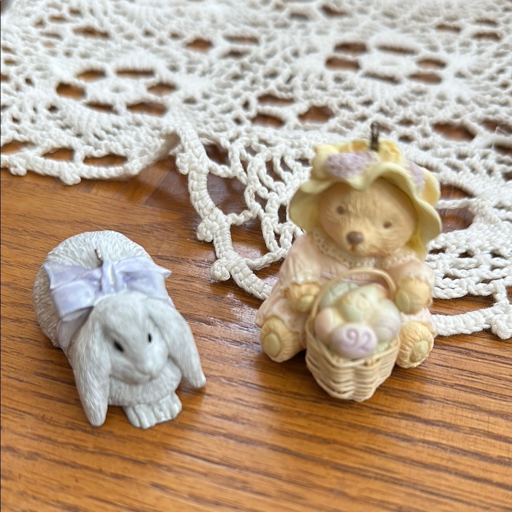 Charming Gray Bunny Figurine